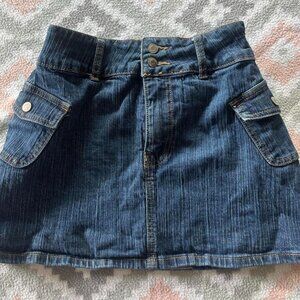Brandy Melville Women's Navy and Blue Skirt
